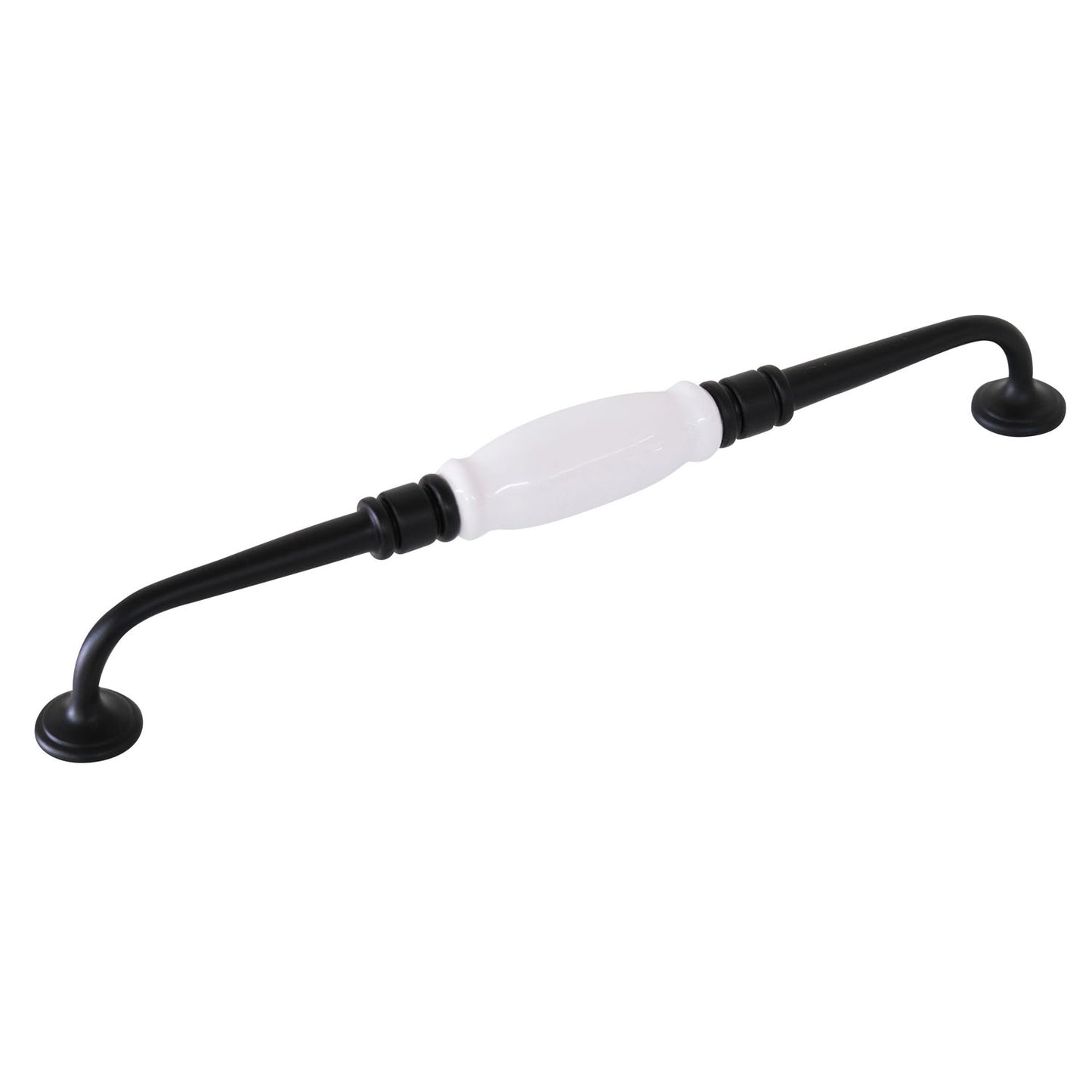 Tradco Porcelain Cabinet D Pull Handle 256mm Matt Black 21054