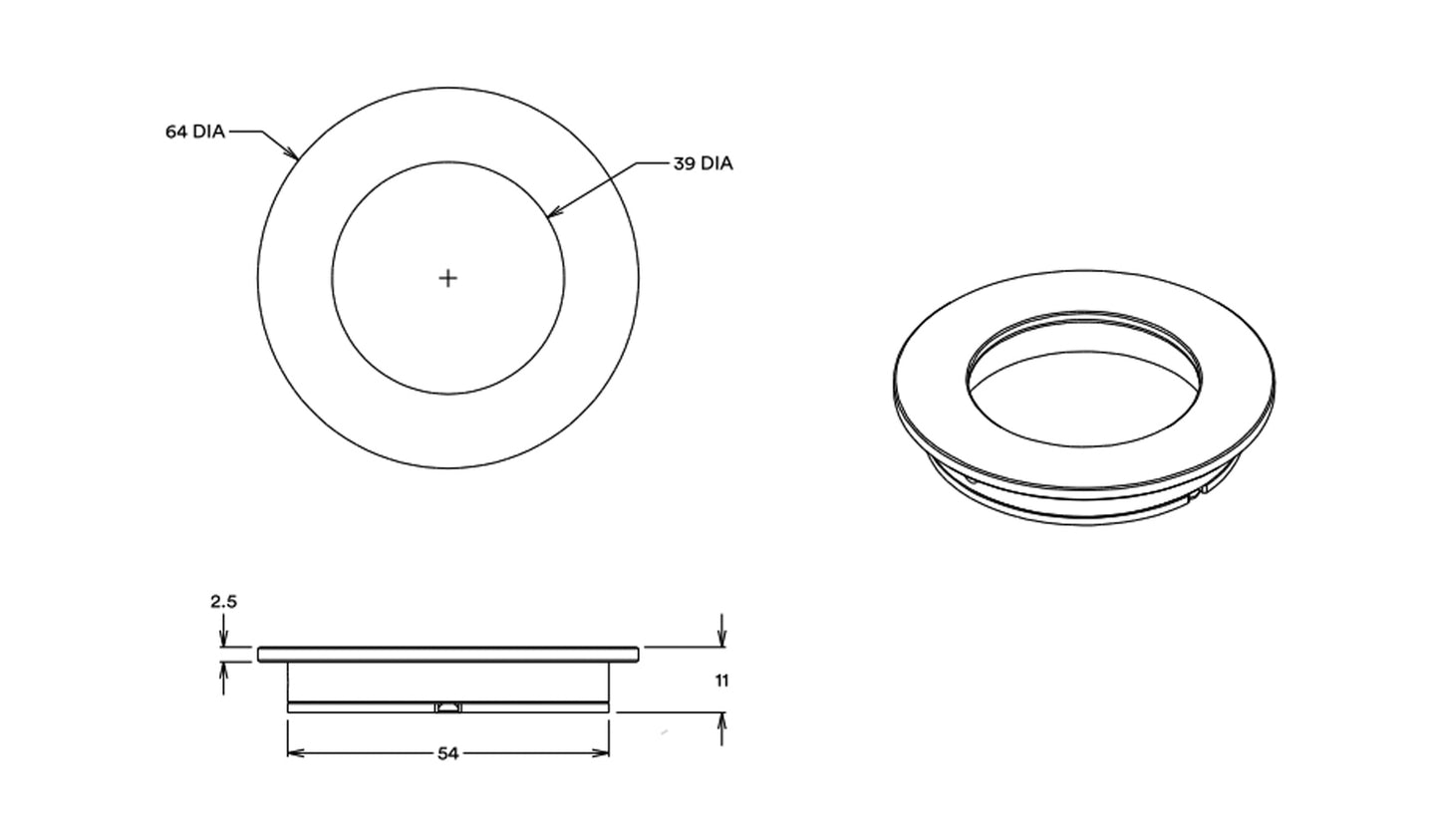 Iver Sliding Door Round Flush Pull - Available in Various Finishes