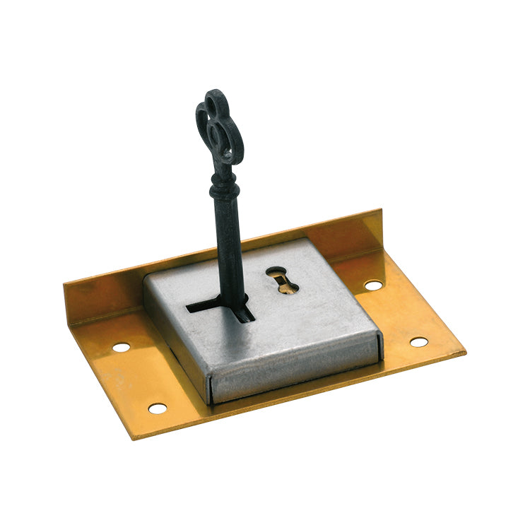 Tradco 4007 Drawer / Till Lock Brass 76x48mm