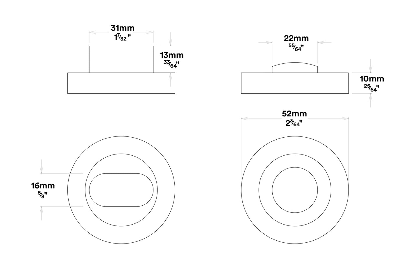 Iver Sarlat Door Lever Handle on Round Rose Privacy Kit - Available in Various Finishes