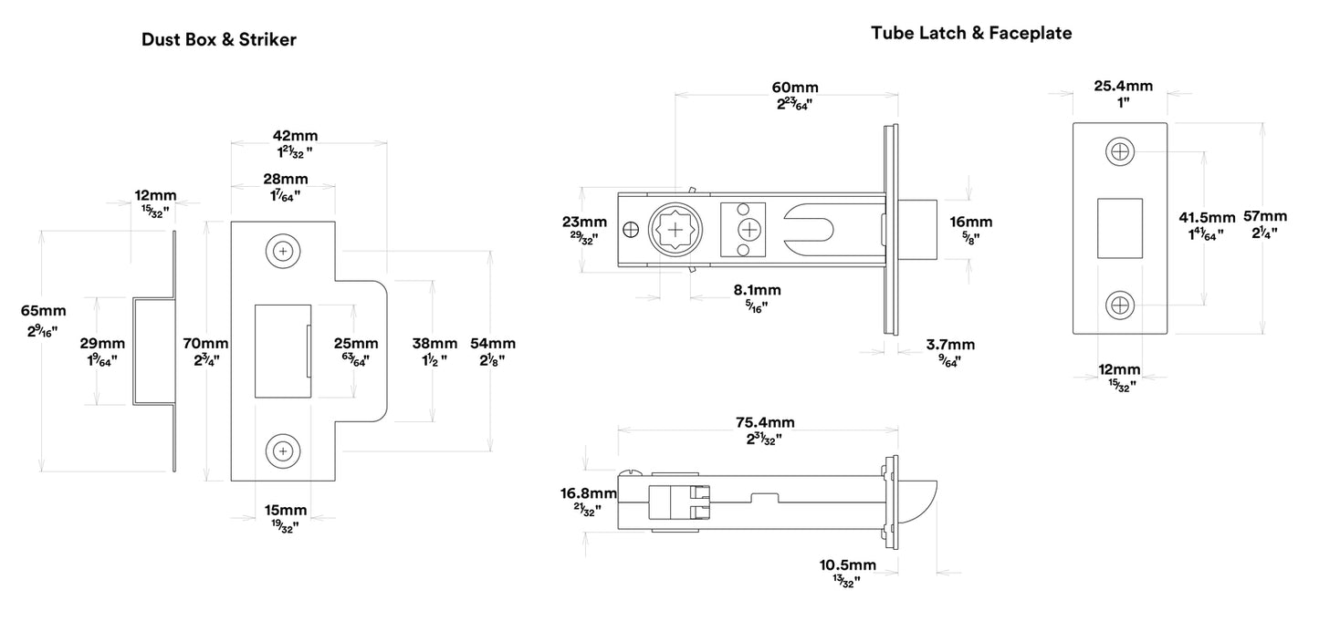 Iver Oxford Door Lever Handle on Round Rose Passage Kit - Available in Various Finishes