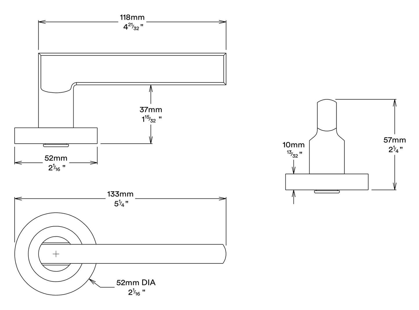 Iver Baltimore Door Lever on Round Rose Pair Entrance Kit Key/Thumb - Available in Various Finishes