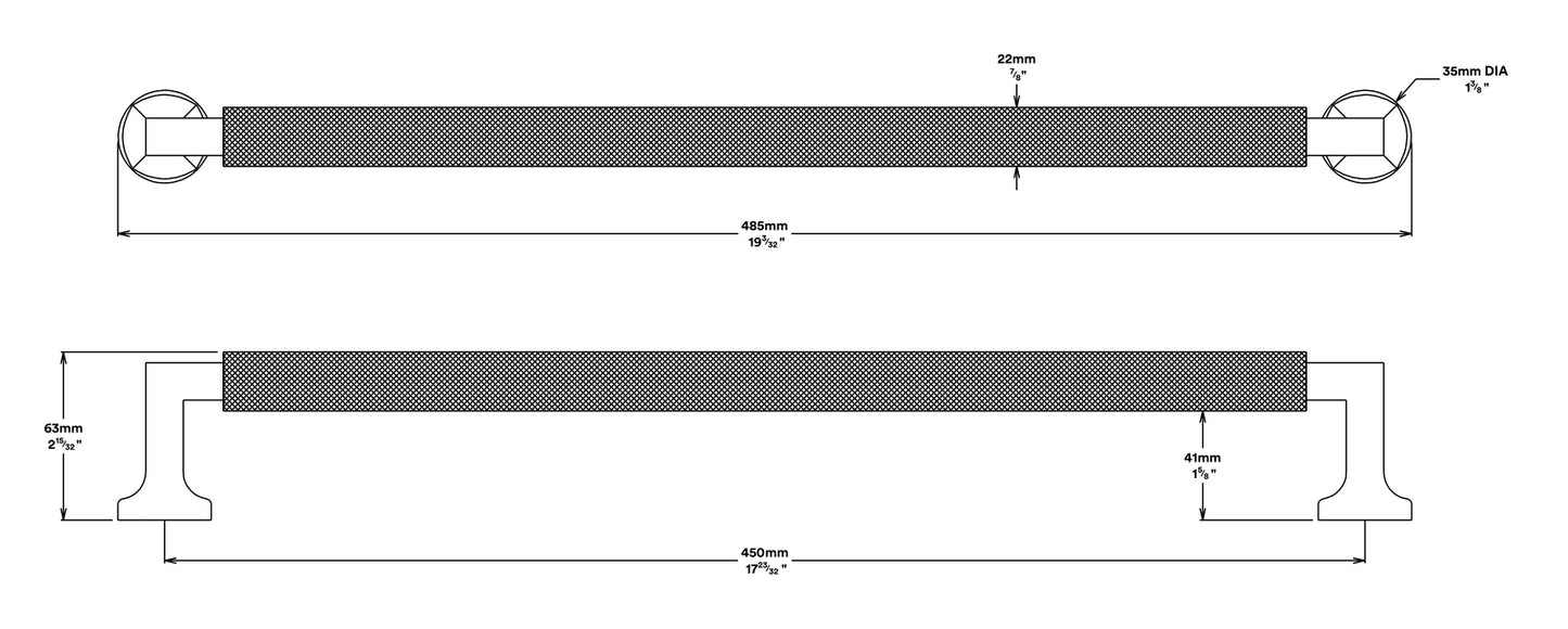 Iver Brunswick Door Pull Handle Entrance Kit Key/Key 450mm - Available in Various Finishes