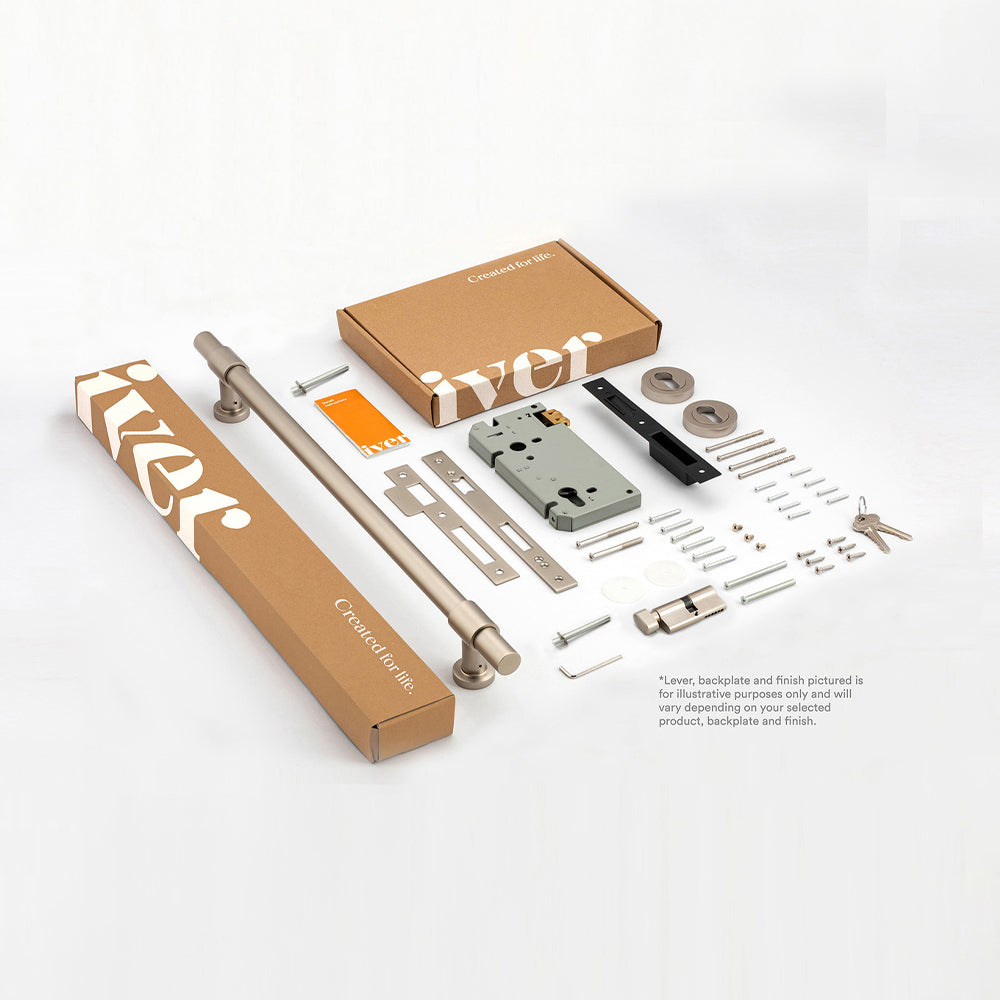 Iver Brunswick Door Pull Handle Entrance Kit Key/Thumb 450mm - Available in Various Finishes