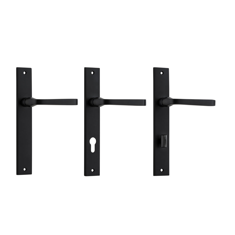 Iver Annecy Door Lever Handle on Rectangular Backplate Matt Black