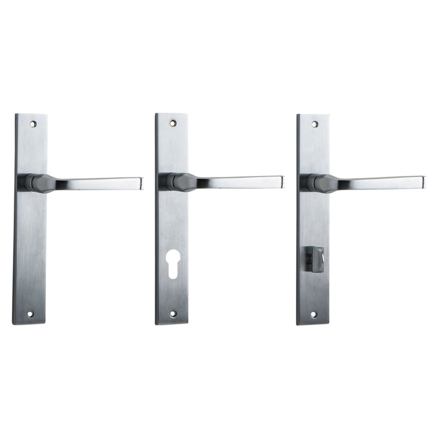Iver Annecy Door Lever Handle on Rectangular Backplate Brushed Chrome