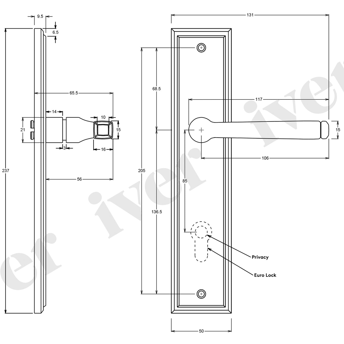 Iver Annecy Door Lever Handle on Stepped Backplate Chrome Plated
