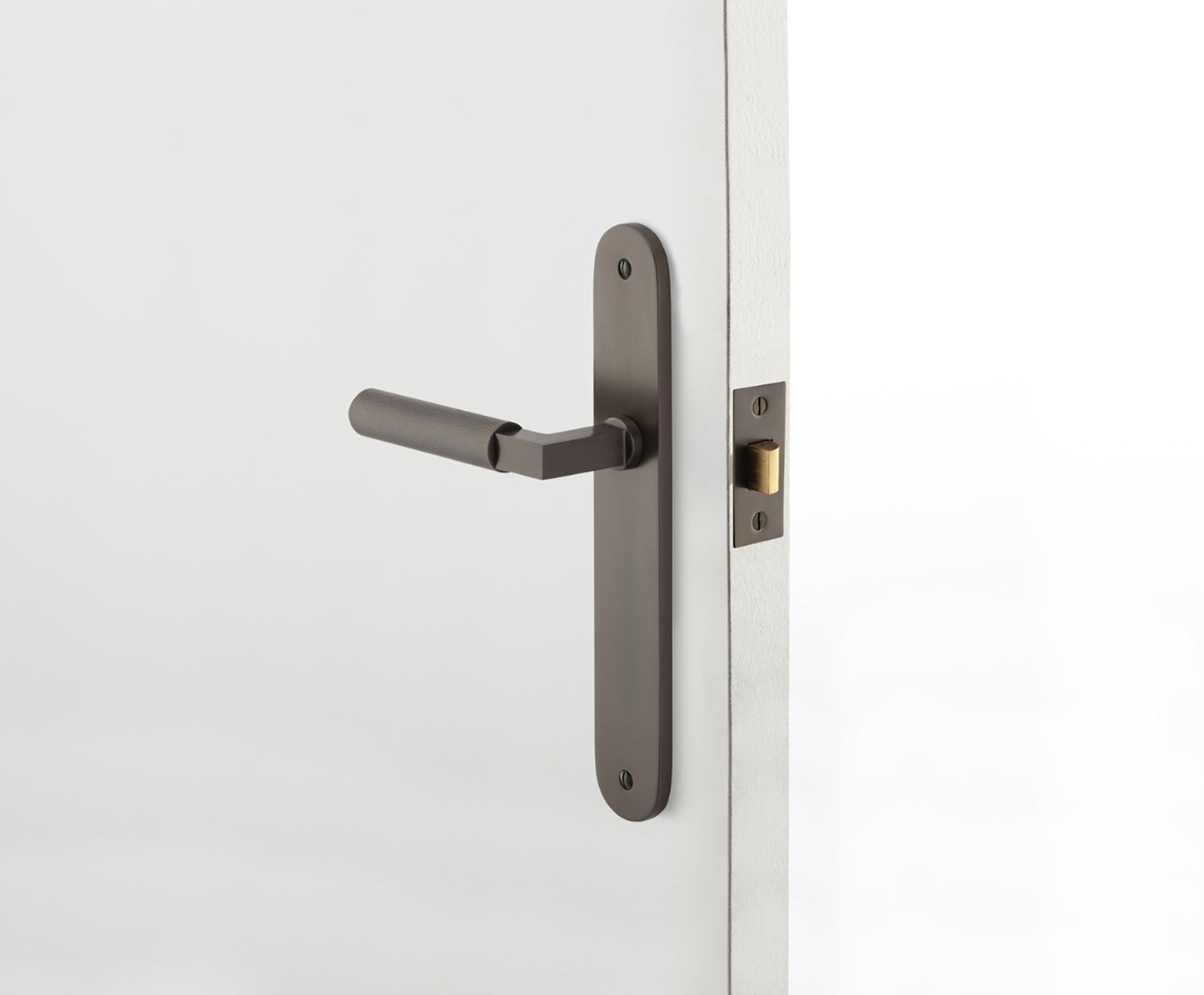 Iver Brunswick Door Lever Handle on Oval Backplate Matt Black
