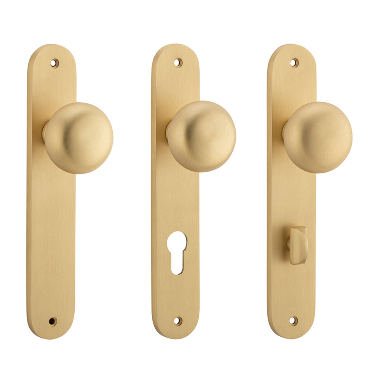 Iver Cambridge Door Knob on Oval Backplate Brushed Brass