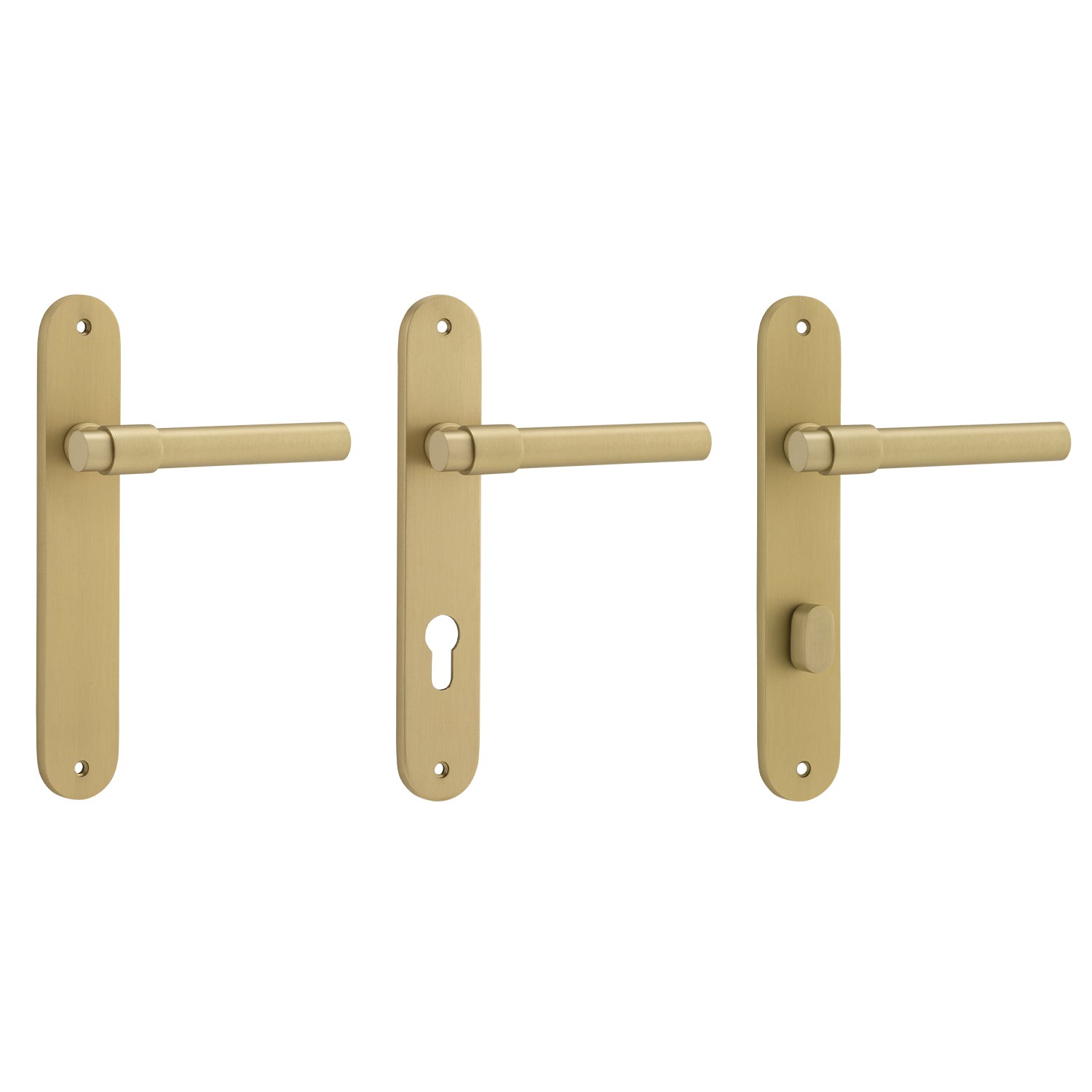 Iver Helsinki Door Lever Handle on Oval Backplate Brushed Gold PVD