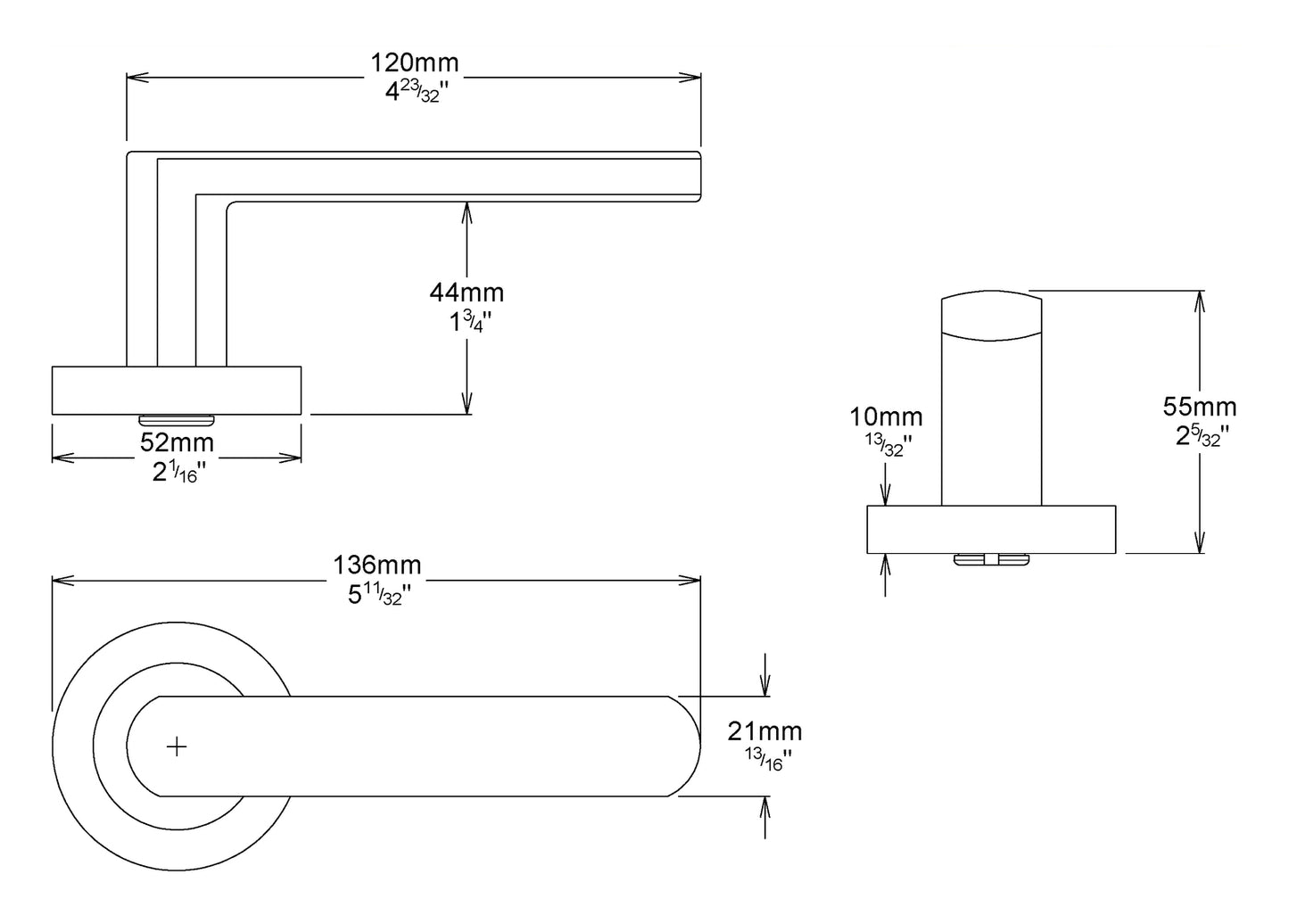 Iver Osaka Door Lever Handle on Round Rose