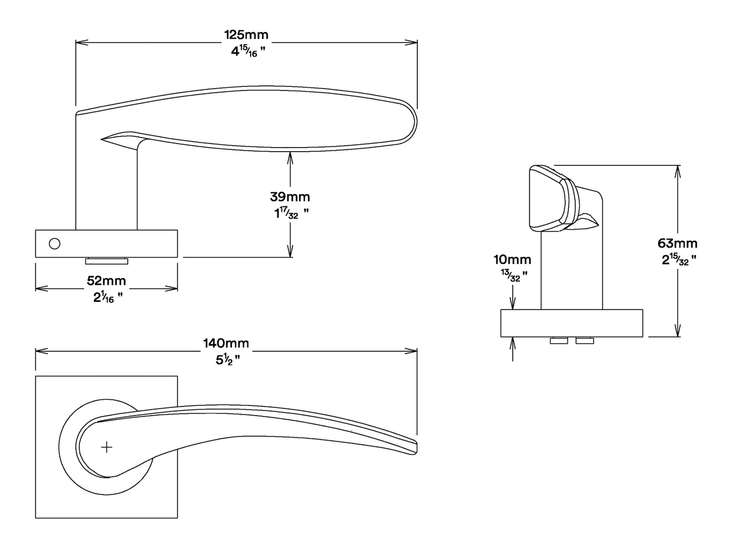 Iver Oxford Door Lever Handle on Square Rose