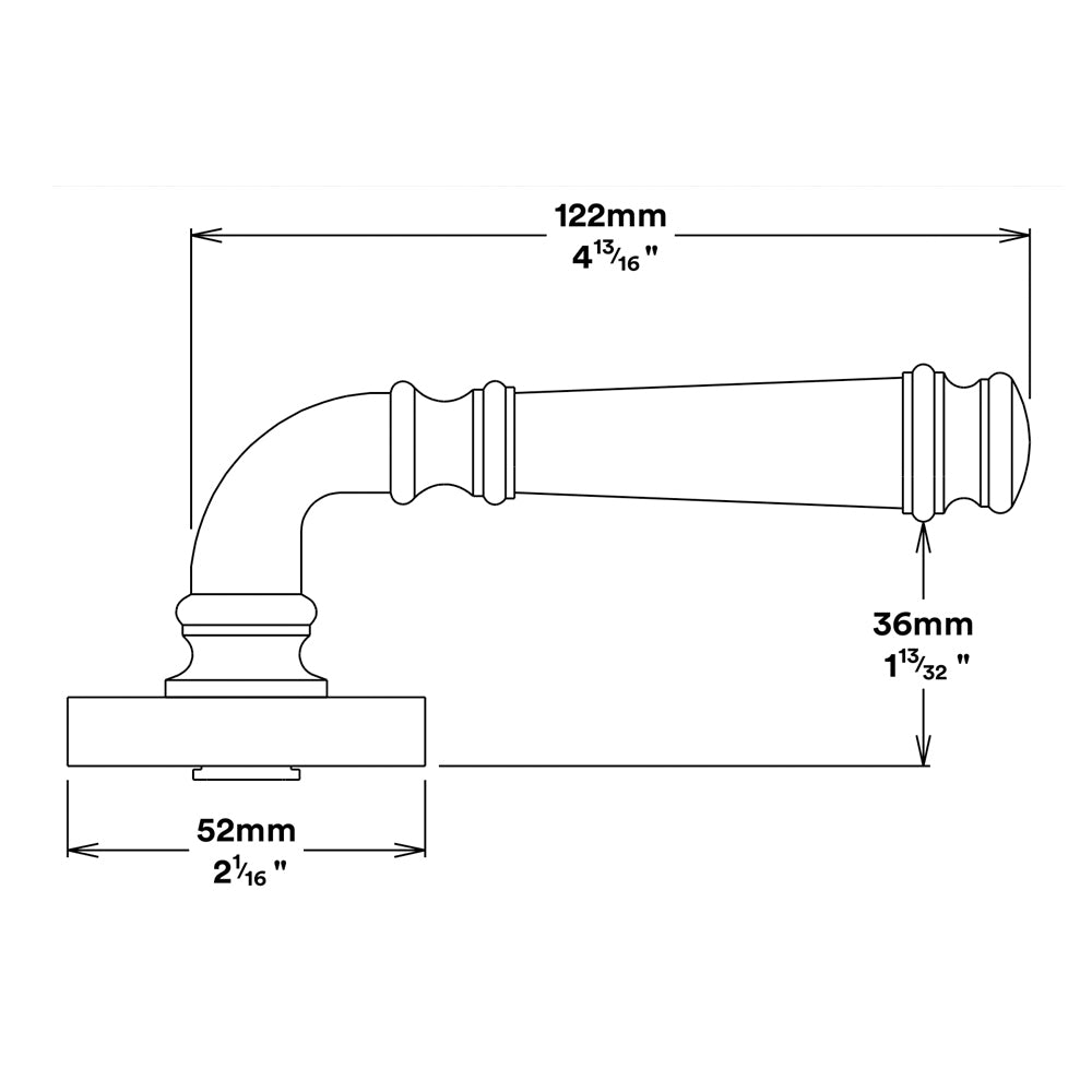 Iver Verona Door Lever Handle on Round Rose Pair