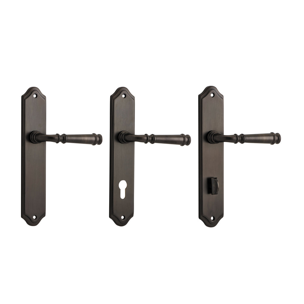 Iver Verona Door Lever Handle on Shouldered Backplate Signature Brass