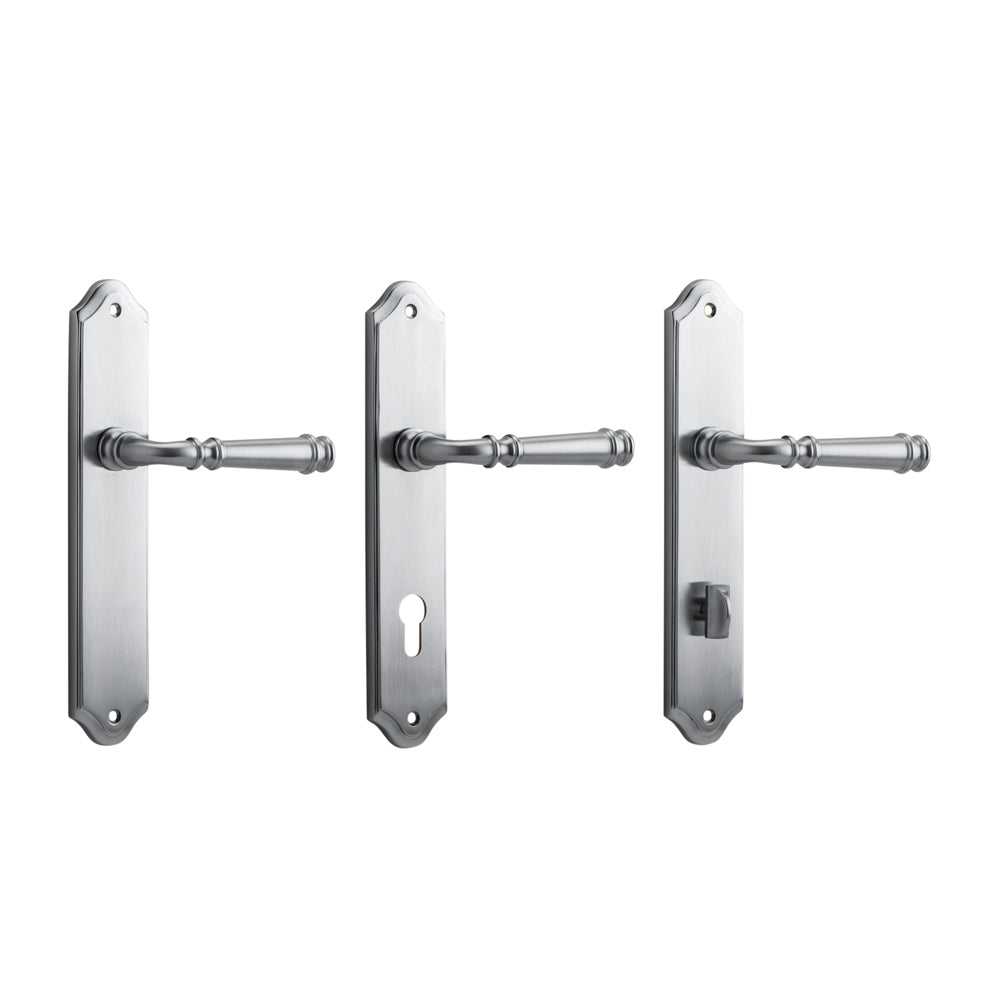 Iver Verona Door Lever Handle on Shouldered Backplate Brushed Chrome
