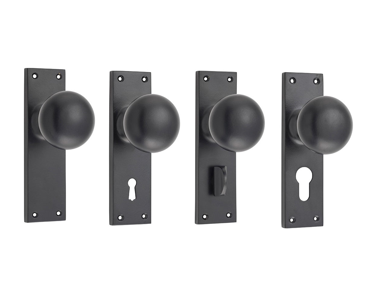 Tradco Victorian Knob on Long Backplate Matt Black