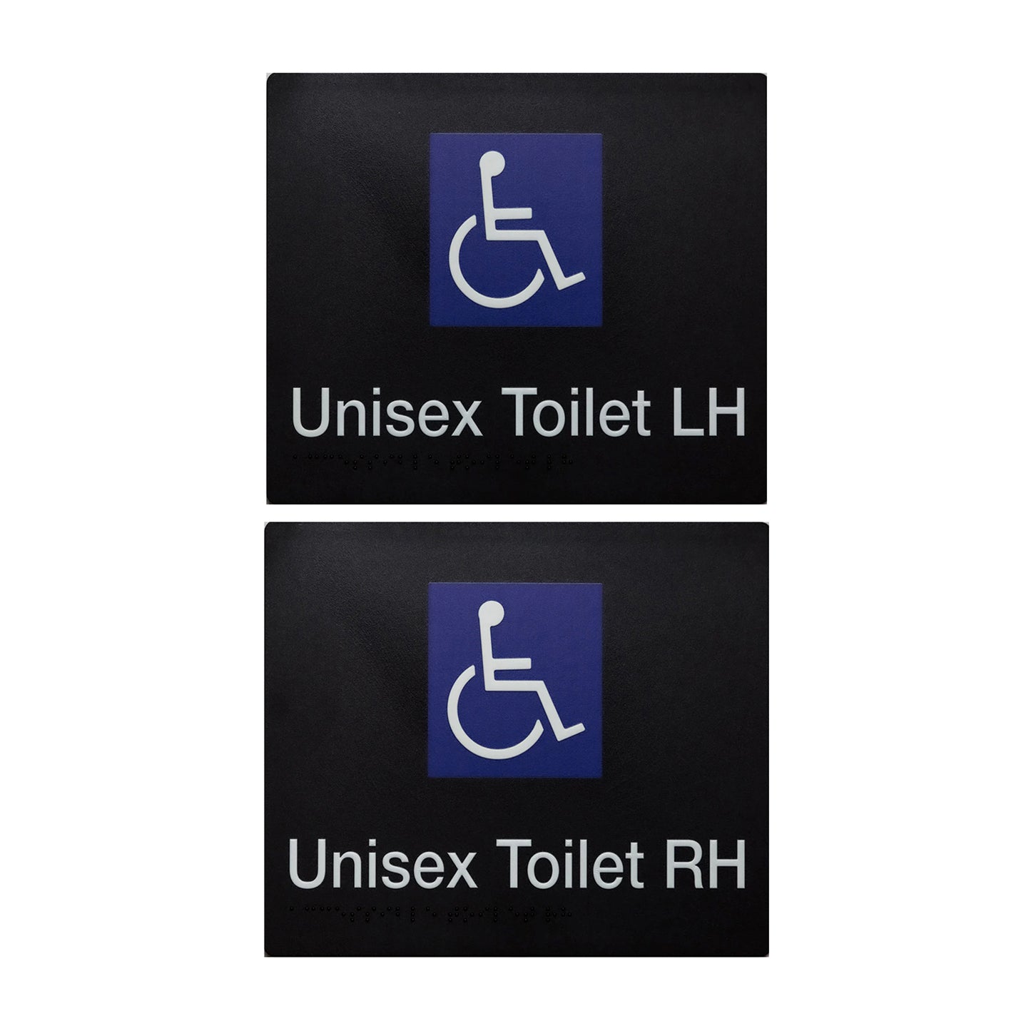 Tim The Sign Man Disabled Toilet Braille Amenity Sign Black/White - Available in Various Handing