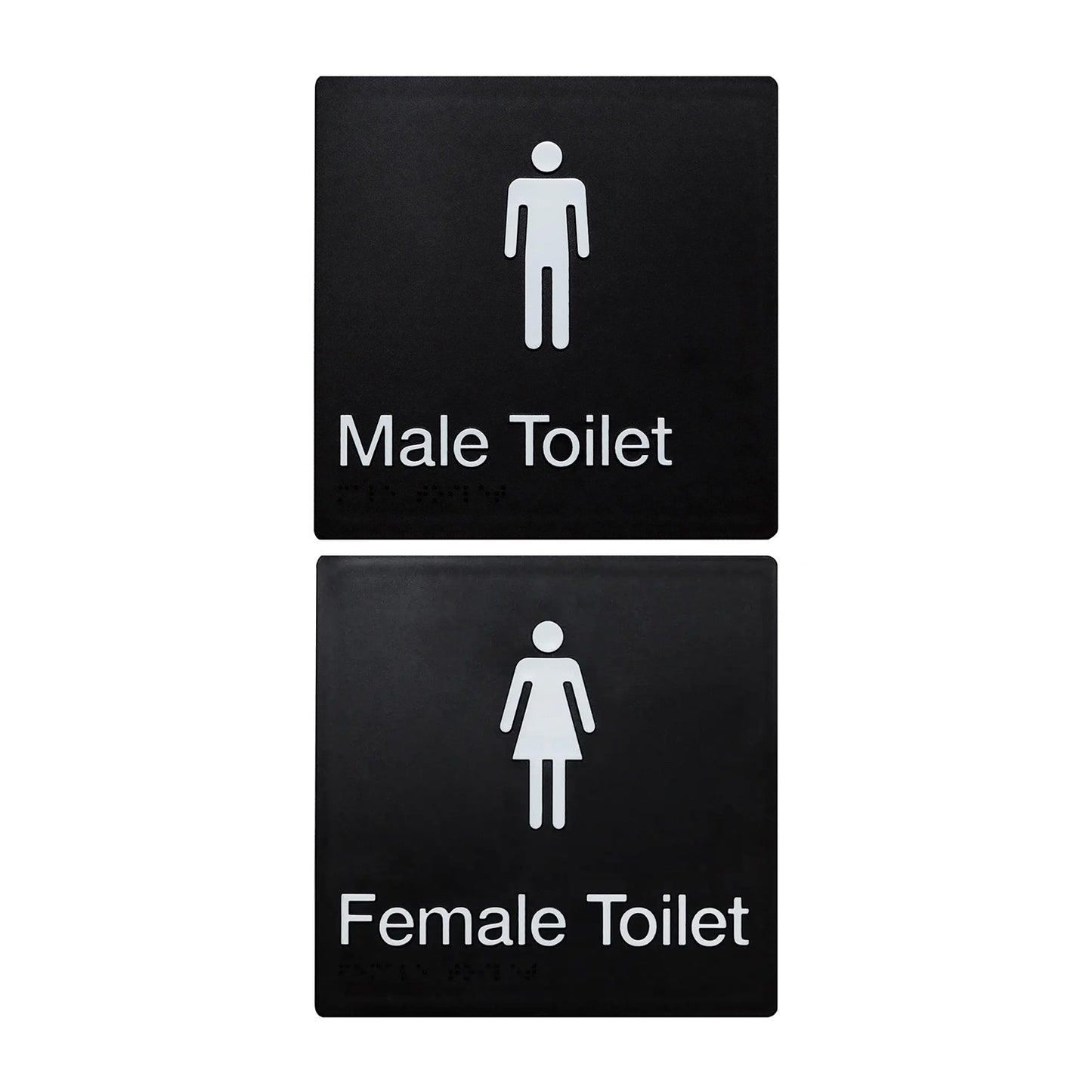 Tim The Sign Man Toilet Braille Amenity Sign Black/White - Available in Male and Female