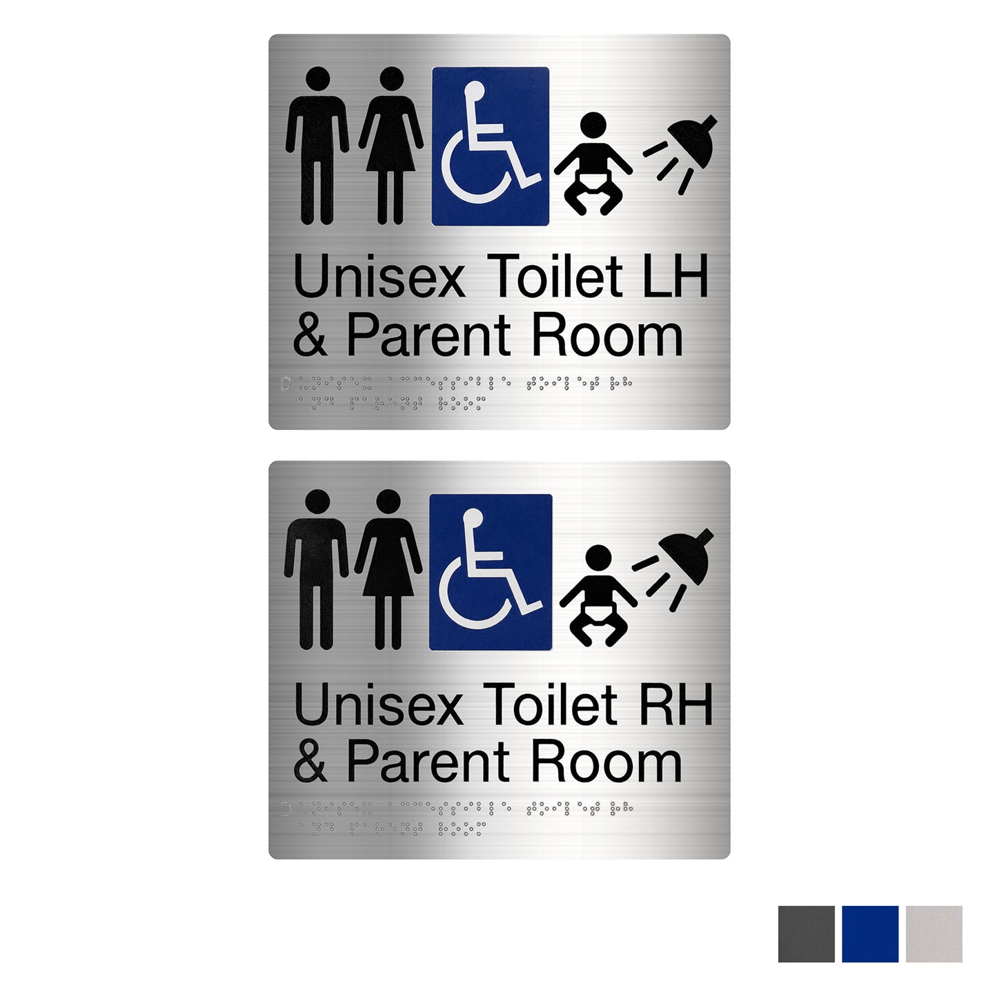 Tim The Man Unisex Disabled Toilet Shower Parent Braille - Available in Various Finishes and Handing