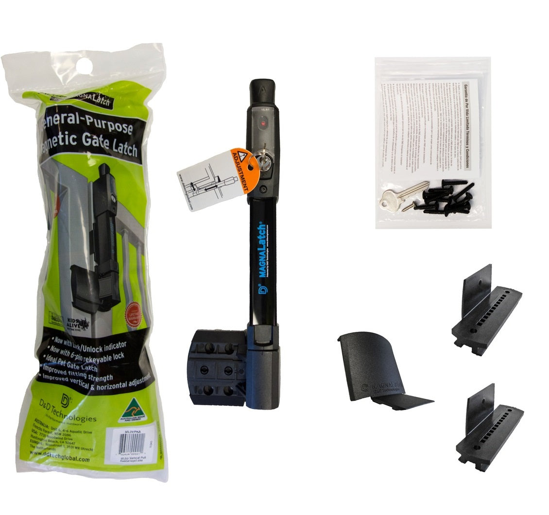 D&D MagnaLatch Vertical Pull Magnetic Gate Lock Child Pet Pool Safety ML3VPLA