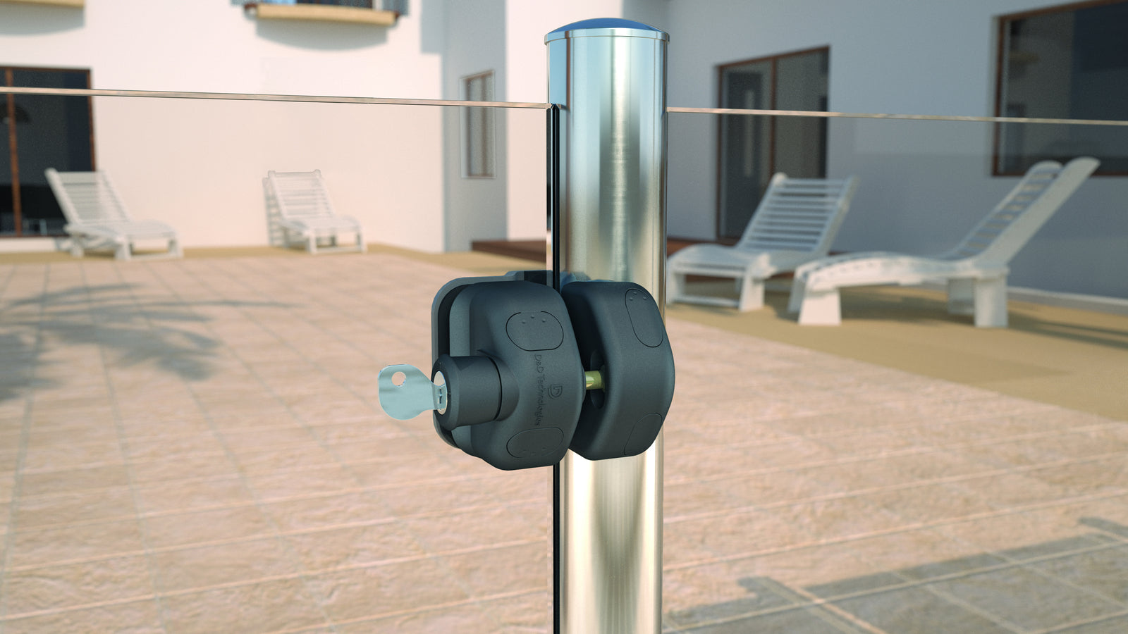 D&D MagnaLatch MLSPS2LGHK Magnetic Side Pull Glass Gate Lock Pool Safety