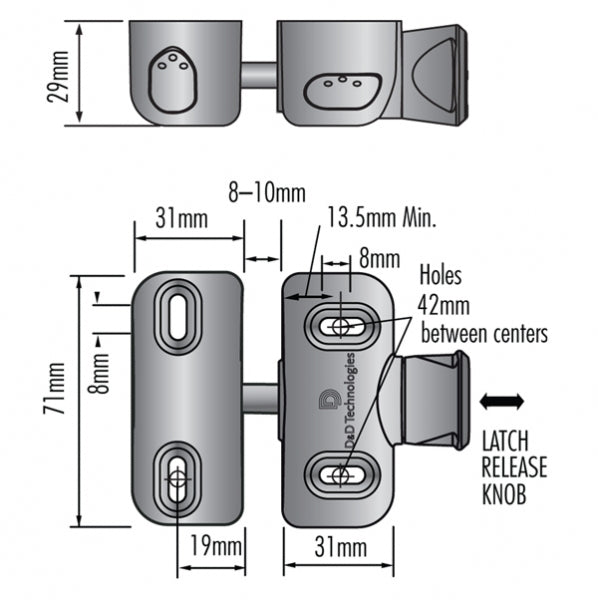 D&D MagnaLatch Side Pull Magnetic Gate Lock Key Lockable Pool Safety MLSPS2L