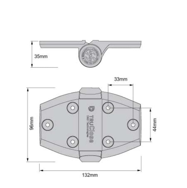 D&D TruClose TCA3S3BT Self Closing Gate Hinge Regular Wooden Gates