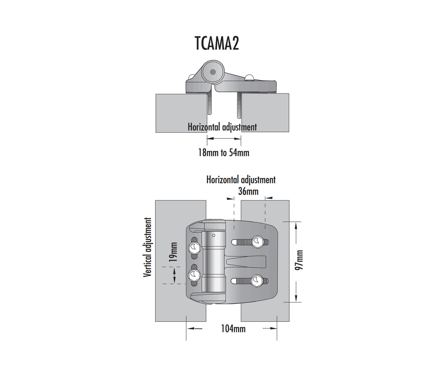 D&D TruClose TCAMA2 Self Closing Mini Multi Adjustable Gate Hinge Regular