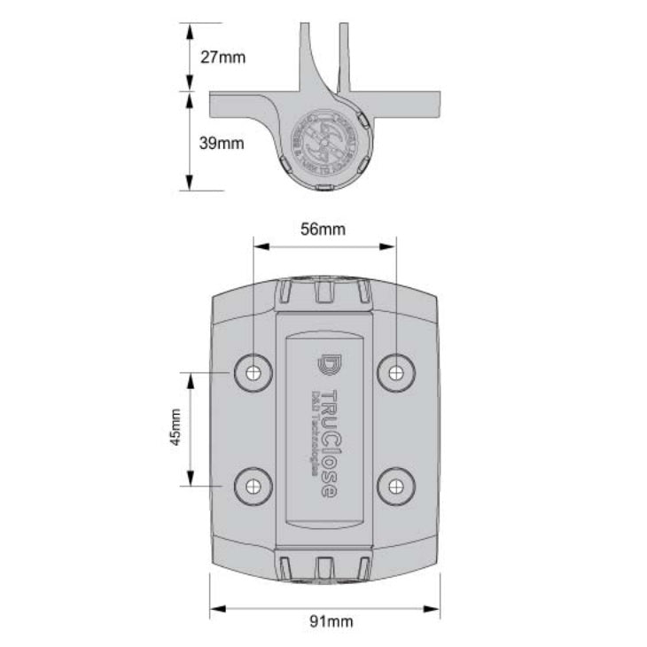 D&D TruClose TCHD1AL2S3 Self Closing Heavy Duty Gate Hinge + 2 Alignment Legs