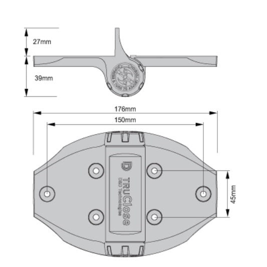 D&D TruClose TCHD2L1SS3BT Self Closing Heavy Duty Gate Hinge Alignment Leg Pair