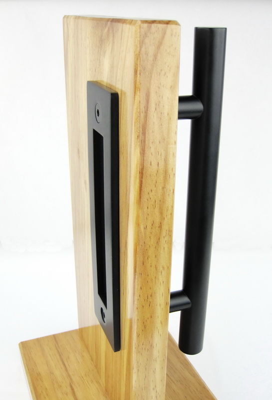 Worldwide Sliding Barn Door Handle With Flush Pull Set Matt Black BHF300MB