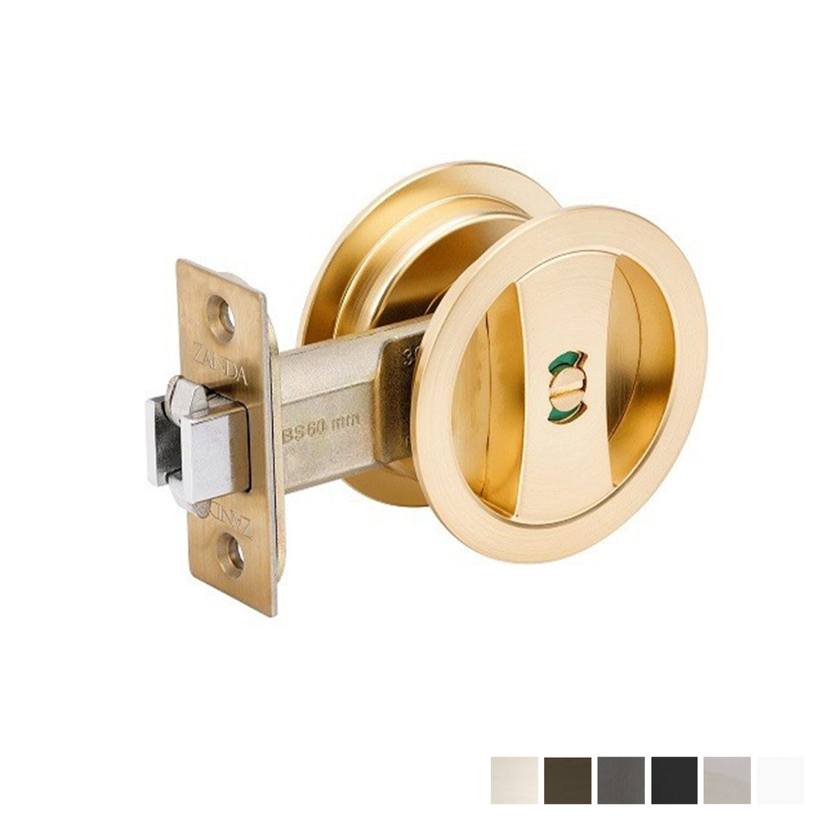 Zanda Round Cavity Slider Privacy Set - Available in Various Finishes