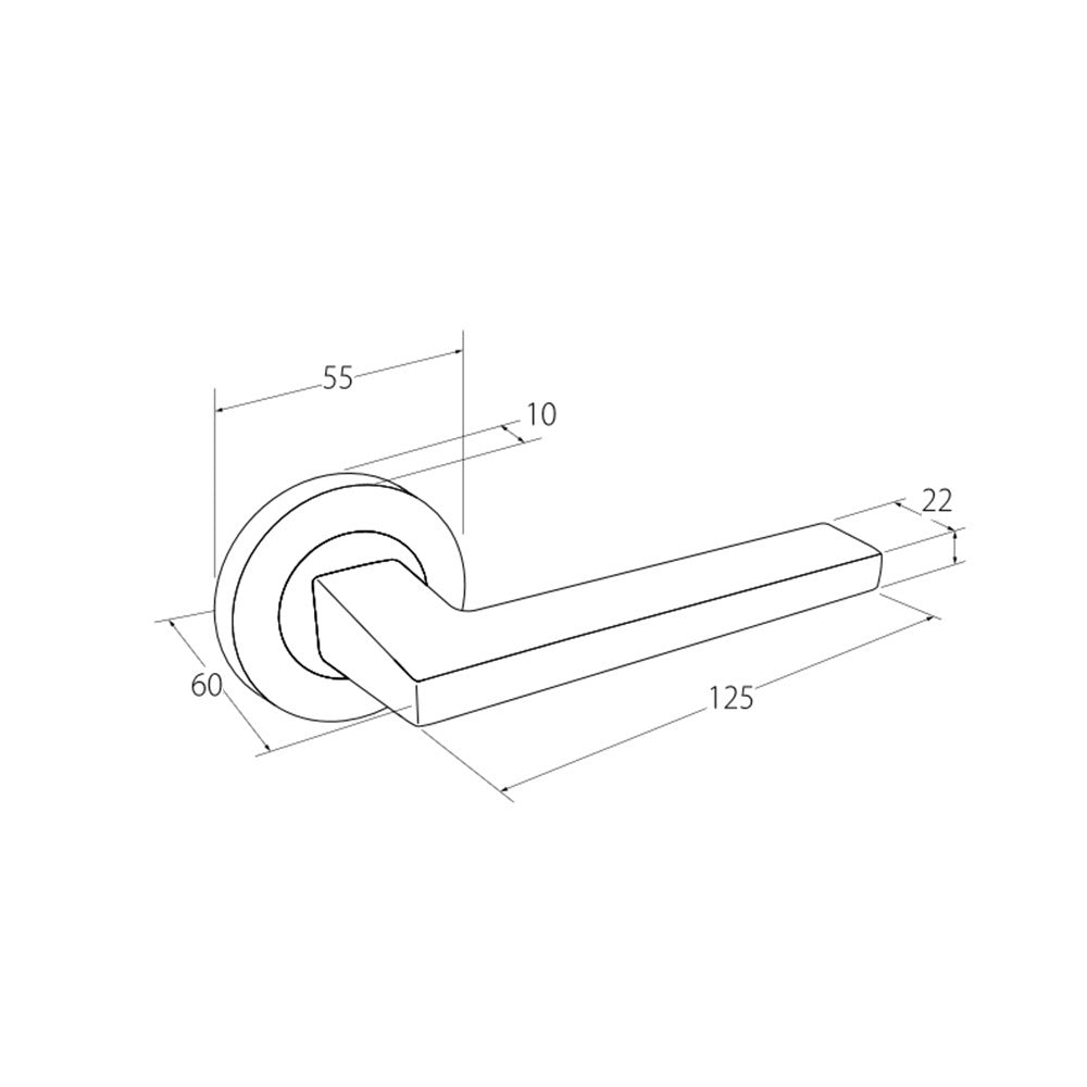Zanda Vector Door Handle Lever on Round Rose Lever Set Brushed Nickel