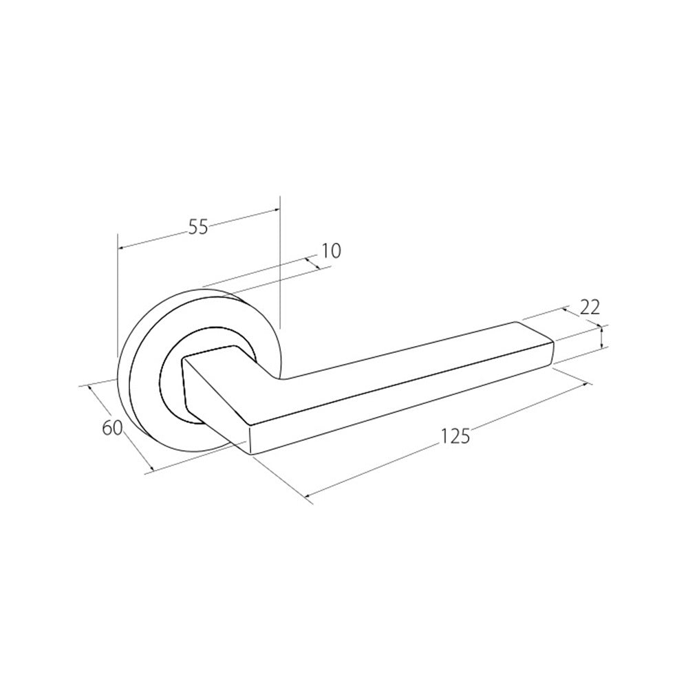 Zanda Vector Door Handle Lever on Round Rose Matt Black