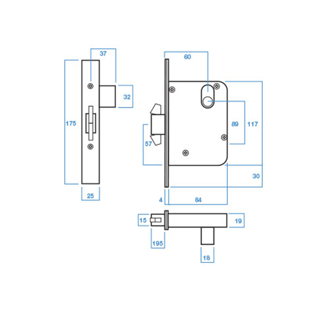 LOCKWOOD 5573SC SLIDING DOOR MORTICE LOCK (127mm BACKSET) – The Lock Shop