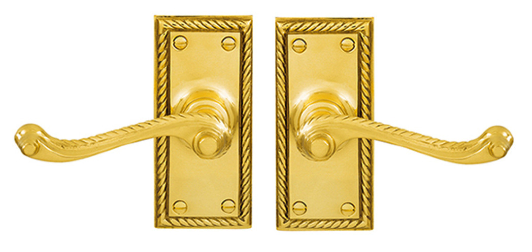 Delf Door Handle 0801pb Georgian Lever Latch On Short Plate