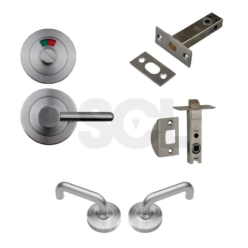 Ambulant Disabled Toilet Door Privacy Pack w/ Indicator Turn Bolt Lever