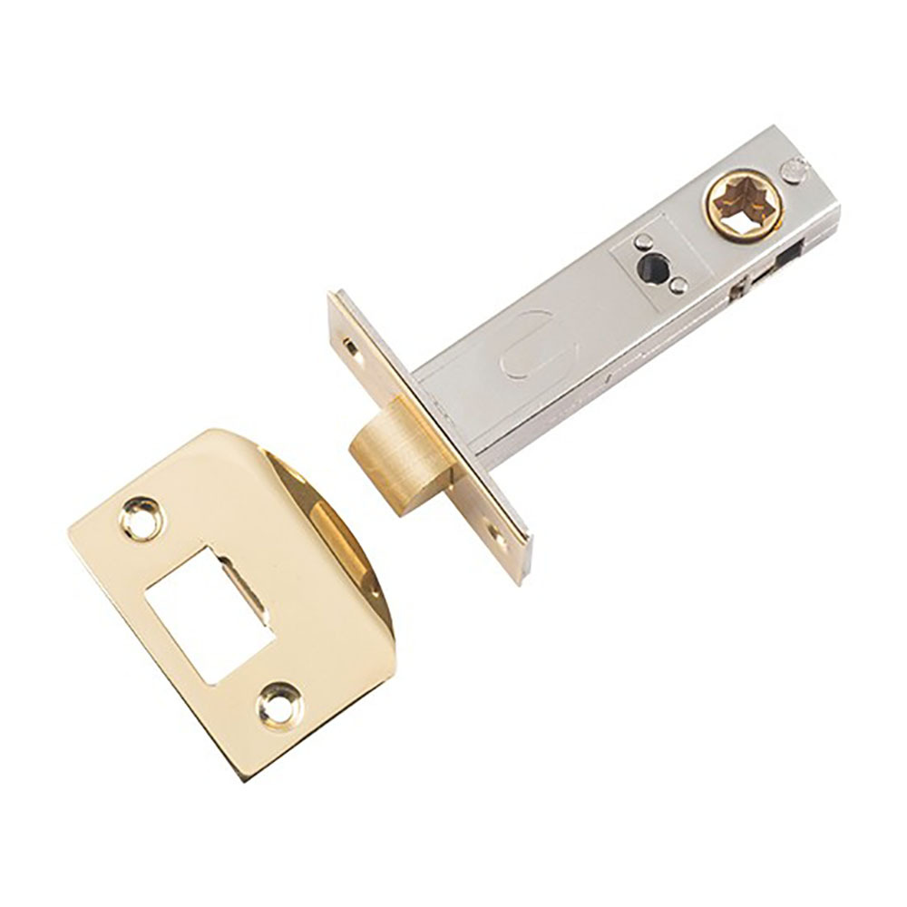 Tradco Menton Lever Door Handle on Long Backplate Polished Brass ...