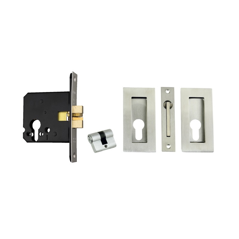 Zanda Cavity Sliding Door Euro Lock Kit 1189ss Square Style