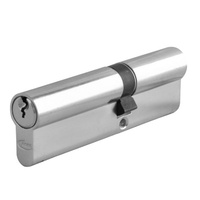 ASEC 6-Pin Euro Double Cylinder 120mm 75/45 (70/10/40) Nickel Plate AS10877