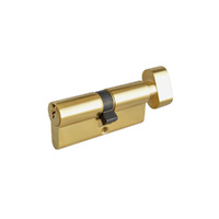 ASEC 6-Pin Euro Key & Turn Cylinder 120mm 75/T45 Keyed to Differ Polished Brass AS10880