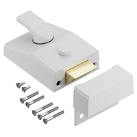 Asec non-deadlocking lever action nightlatch with internal holdback snib White 60mm No Cyl AS12284