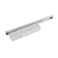 Briton EN1-6 Adjustable Track Arm Door Closer with Back Check Fire Rated Satin Stainless Steel