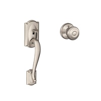 Schlage SRE60089 F Series Camelot Escutcheon Georgian Knob Lower Handleset SNP