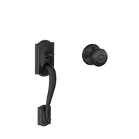 Schlage SRE60090 F Series Camelot Escutcheon Georgian Knob Lower Handleset AB