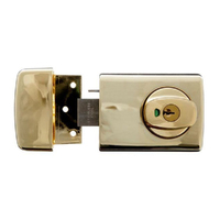 Lockwood Deadlatch Double Cylinder Knob with Timber Frame Strike Everbrass 001-1K1EVB