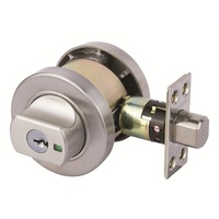 Lockwood 005 Paradigm Double Cylinder Deadbolt Round Satin Chrome 005B1SPDP