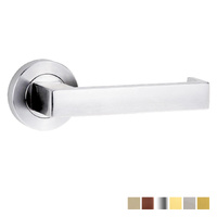Lockwood 1220/1221/111 Door Lever on Round Rose Full Set - Available in Various Finishes