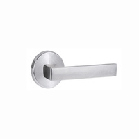 Lockwood Door Handle 1370 Series 101 Lever On Round Rose Full Set Satin Chrome 1370/1371/101SC