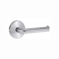Lockwood Door Handle 1370 Series 102 Lever on Round Rose Full Set Satin Chrome 1370/1371/102SC